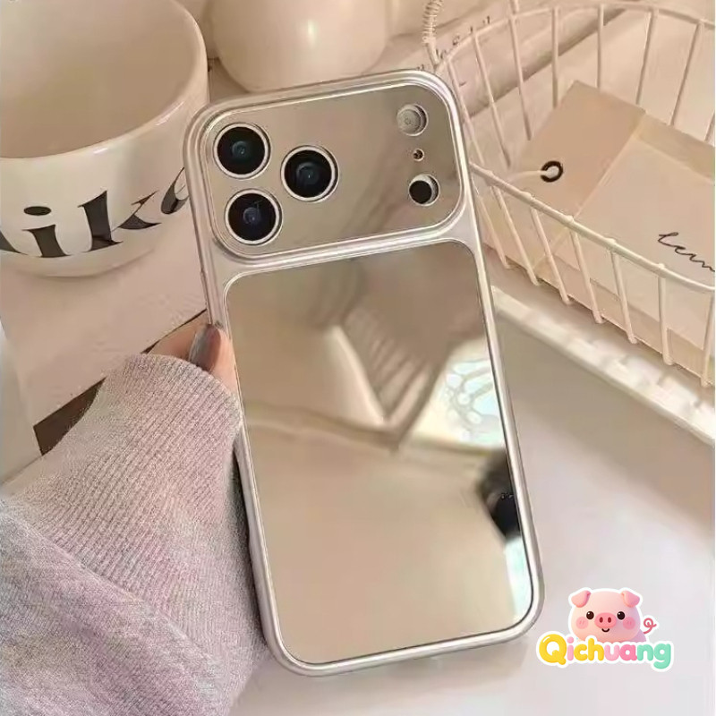 Capas De Espelho De Maquiagem Prateadas Simples De Luxo Para Samsung Galaxy A27 A37 A36 M36 F36 A35 A34 A33 A32 M32 A31 