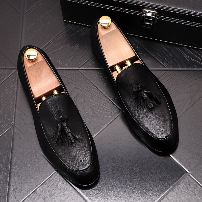 Sapatos de couro casuais masculinos primavera verão sapatos masculinos britânicos dedo do pé apontado sapatos casuais es