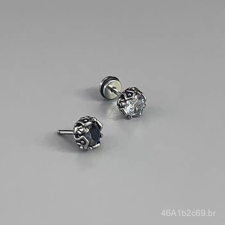 Brincos Minimalistas para Homens: Vintage, Sofisticados, Estilo Americano, Design Simples, Aço Titânio Preto de Nicho, A