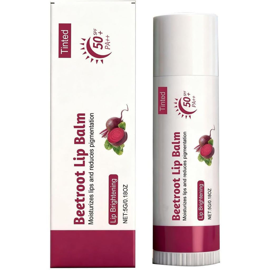 Bálsamo Labial Colorido de Raiz de Beterraba com FPS 50, Hidratante para Lábios Escuros e Pigmentados (1 unidade)