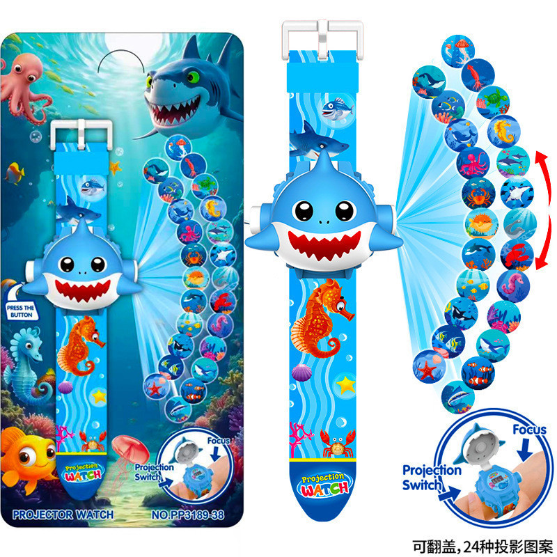 Baby Shark Kids Watch 24 Projetor De Imagem Labubu Sonic Toy Relógio De Jogo De Brinquedo Digital