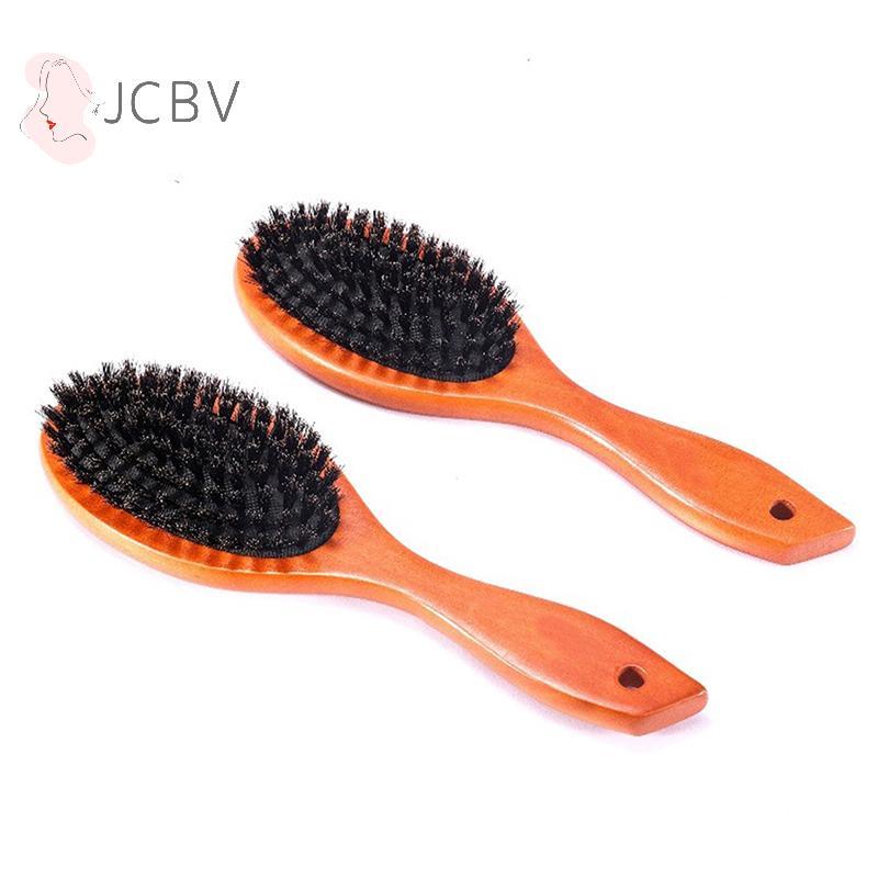 [JCBV] Escova De Cabelo Com Cerdas De Javali Natural , Massagem Antiestática Para Couro Cabeludo , Cabo De Madeira De Fa