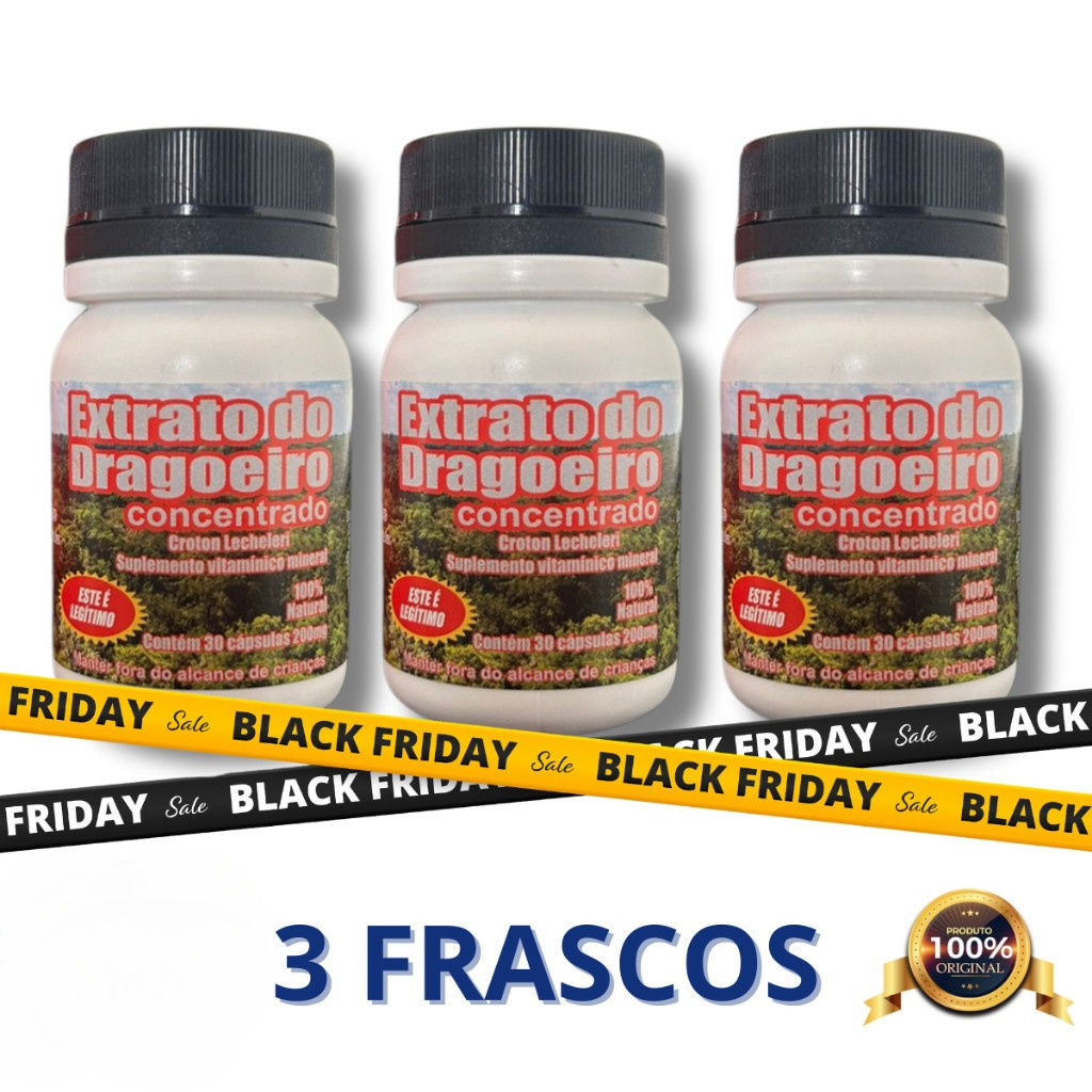 Kit 3 Un Extrato De Dragoeiro Concetrado Natural Em Cápsulas Original - Suplemento Natural