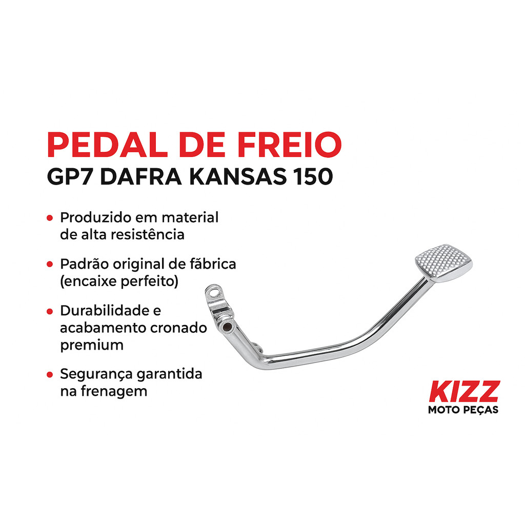 Pedal de Freio GP7 Cromado para Dafra Kansas 150