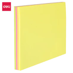 Kit 3 Bloco Adesivo Deli 76x76mm com 4 Cores Neon e 100 Folhas