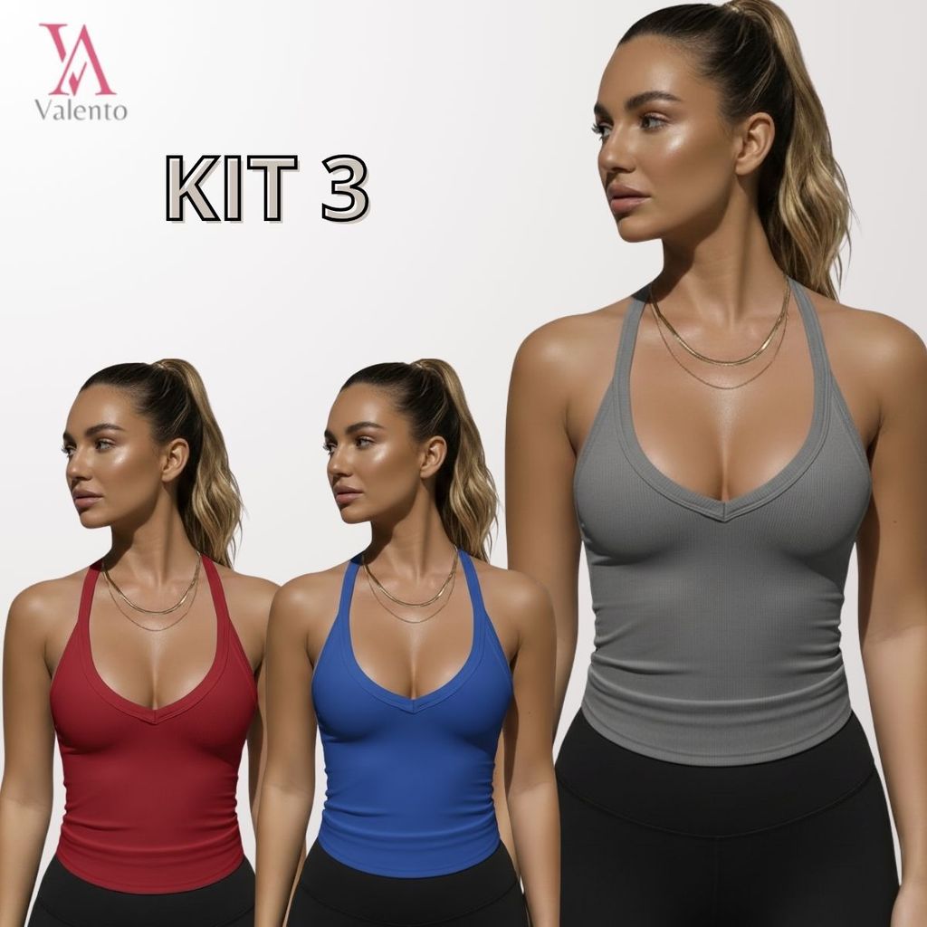 Kit 3 Regata Feminina Canelada Academia Costas Nadador Alça Fina Esportiva Lisa Treino Fitness em Oferta na Shopee