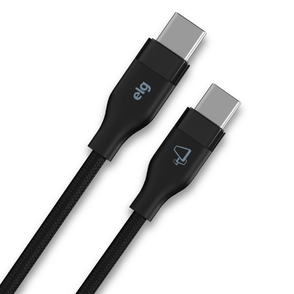 Cabo USB Tipo-C para Tipo-C, Carga Rápida 100W 5A, Cabo e malha trançada,1 metro, TC100, ELG