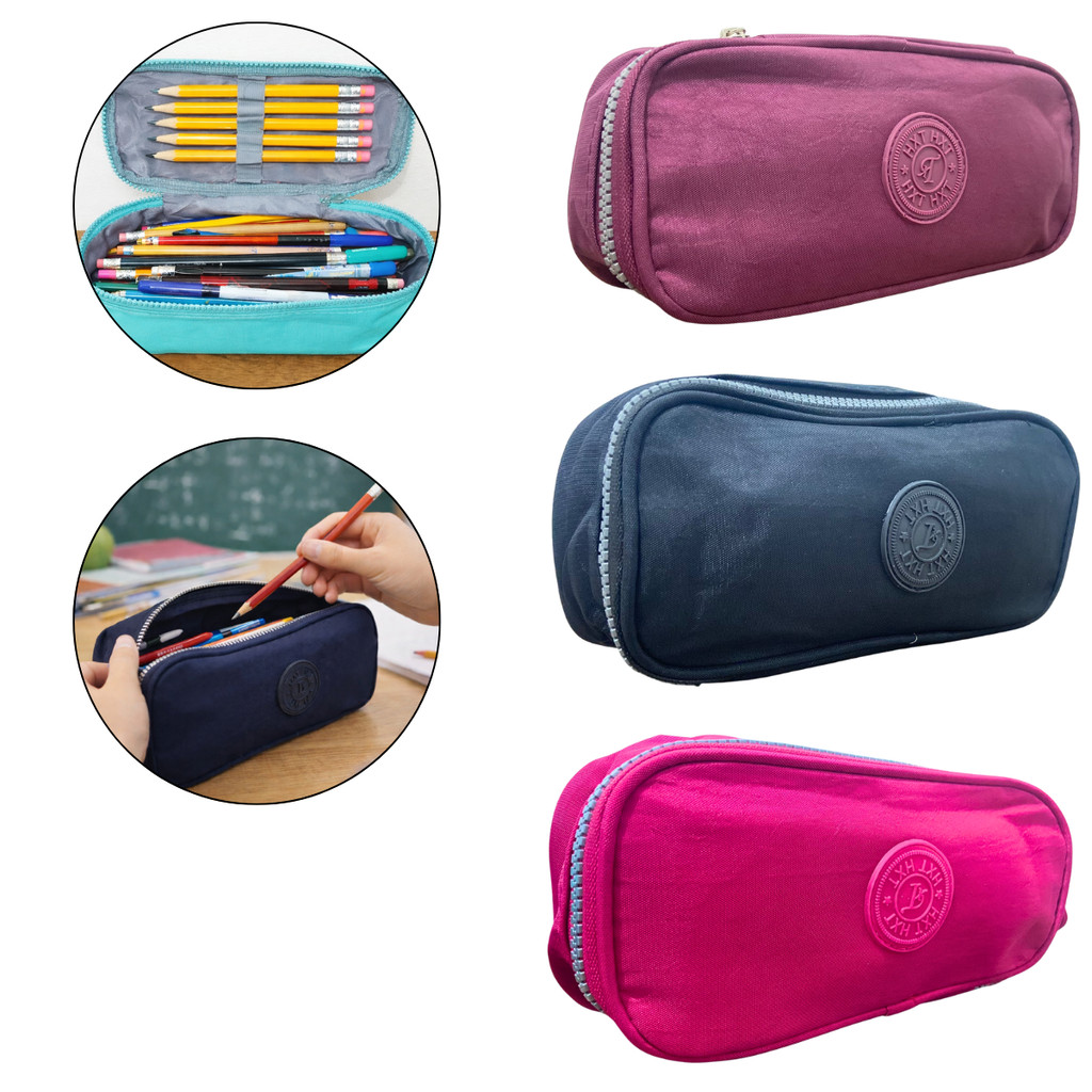 Estojo Escolar Com Elástico para Lápis e Canetas 1 Zíper Nylon em Oferta na Shopee