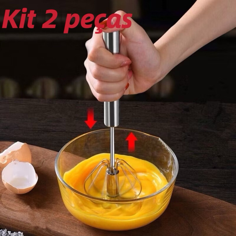 kit 2 Peças Fuê Semi-Automático Original Batedor Fue Mixer para Creme Misturador Semi-Automático de inox Utensilio em Oferta na Shopee