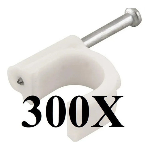 KIT 300 GRAMPO FIXA FIO CABO COAXIAL MIGUELO 6MM BRANCO em Oferta na Shopee