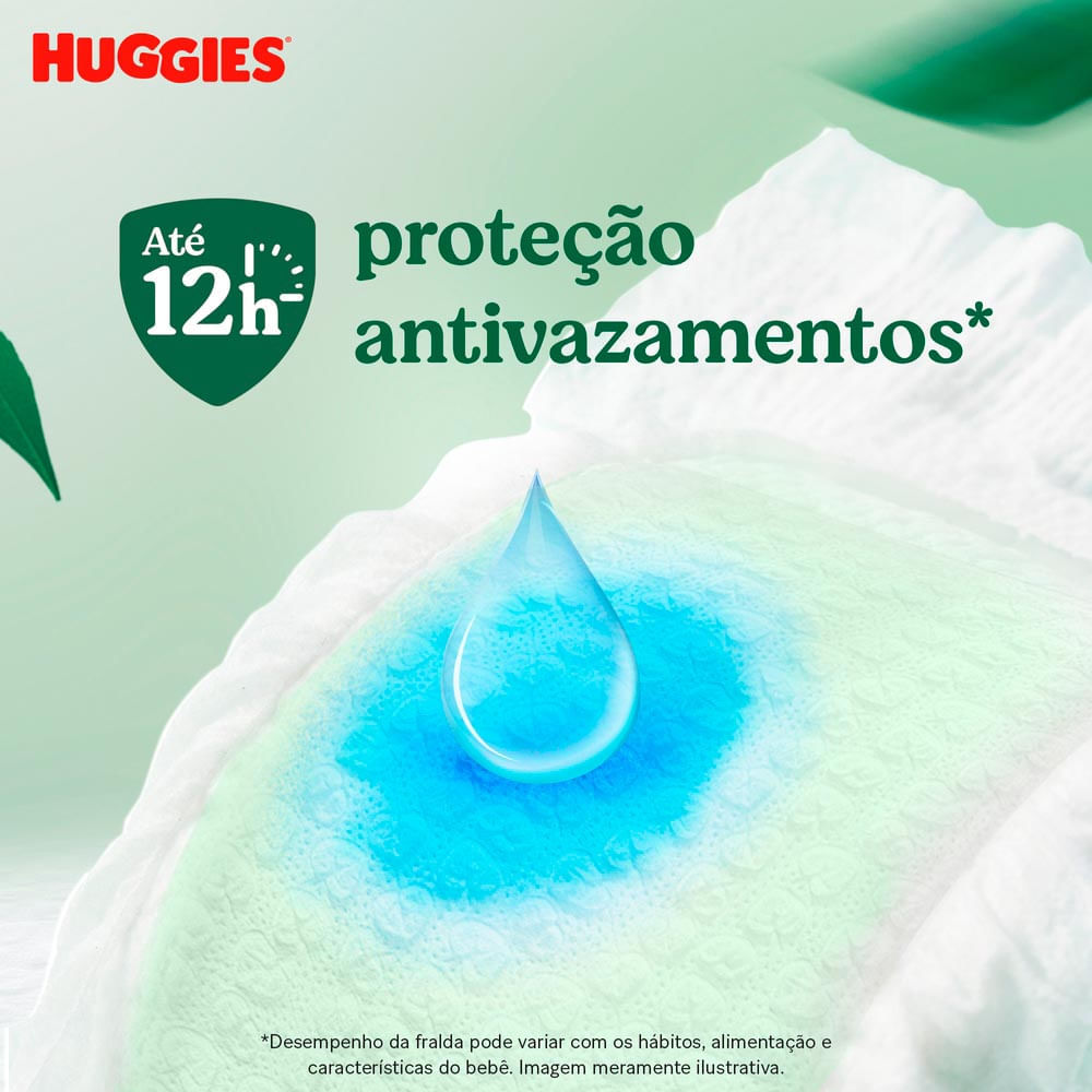 Detalhes do Fralda Huggies Natural Care Tamanho M 78  Unidades Descartáveis