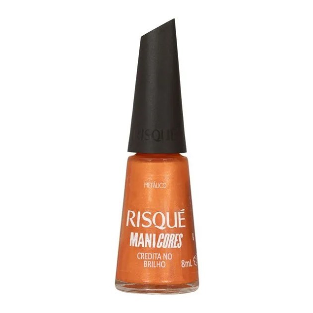 Risqué Esmalte Laranja ManiCores Credita no Brilho Metálico 8 ml