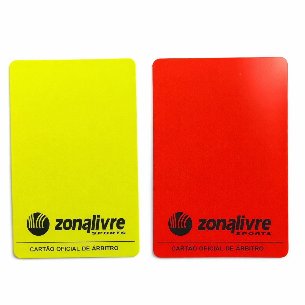 Cartão de Árbitro Campo Oficial Fluorescente Zona Livre Amarelo e Vermelho Ref 215-1