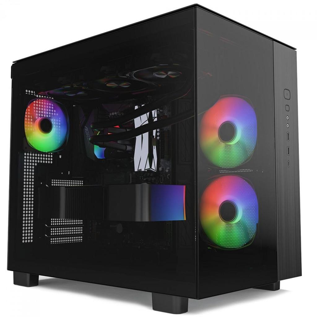 Gabinete Gamer Montech King 65 Pro, Mid Tower, Vidro Temperado, ATX, Black, Sem Fonte, Com 3 Fans ARGB, Preto