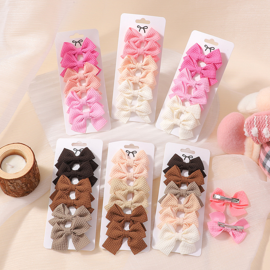 6 Peças De Grampos De Cabelo Com Laço Fofo Para Bebês | Estampados Frescos , Acessórios Ideais Meninas