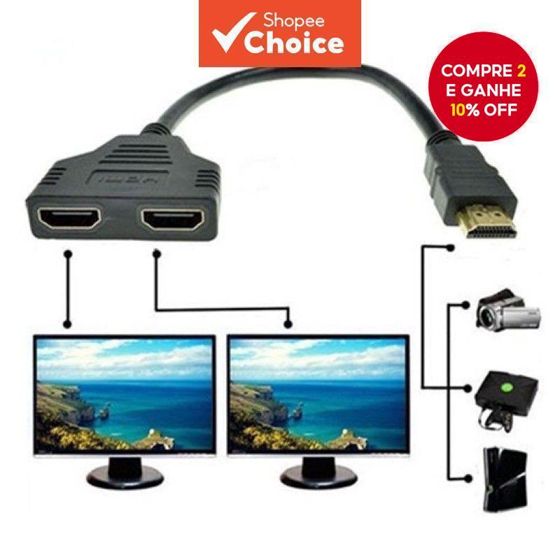 HDMI Splitter 1x2 Adaptador de Interruptor de Vídeo 1080P para Xbox PS3 DVD HDTV PC e Laptop