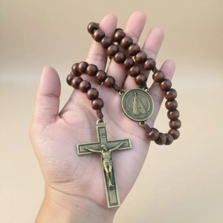 Lindo Terço de Nossa Senhora Aparecida no Cordão e Madeira Metal em Oferta na Shopee