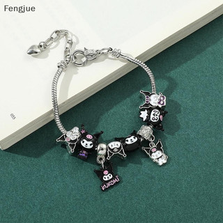 Fengjue Kuromi Encantos Pulseiras Sanrio Figura Dos Desenhos Animados Pingente Correntes De Mão Contas Diy Para Mulheres