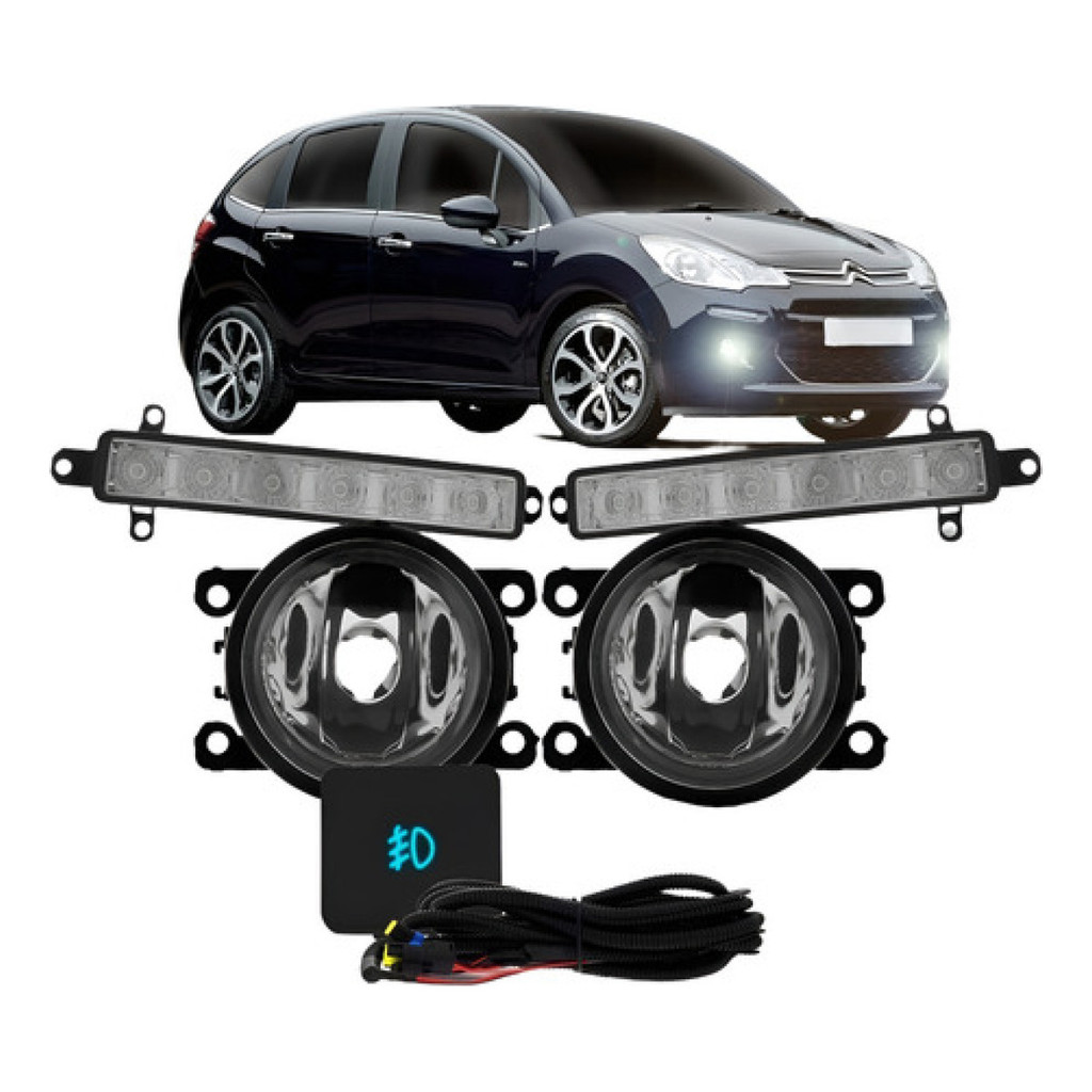 Kit Farol De Milha Citroen C3 Daylight 2013 14 15 16 2017