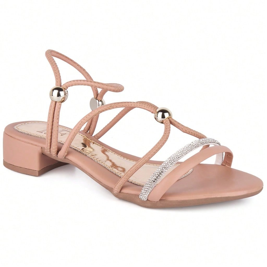 Sandália Feminina Salto Baixo Detalhe Tira Brilhante Strass Super Ajustável Conforto Dia a Dia em Oferta na Shopee