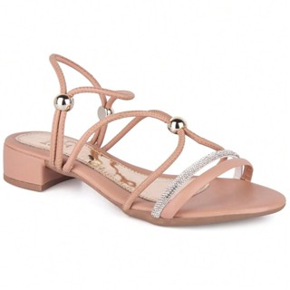 Sandália Feminina Salto Baixo Detalhe Tira Brilhante Strass Super Ajustável Conforto Dia a Dia em Oferta na Shopee
