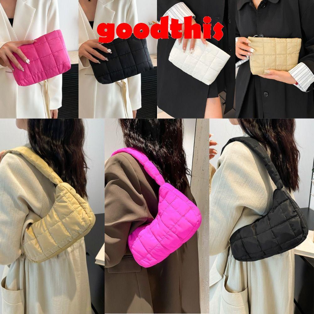 GOODTHIS Bolsas De Ombro Femininas , Bolsa Bufante Feita À Mão Especialmente Projetada Quadrada Pequena De Cor Sólida Ou