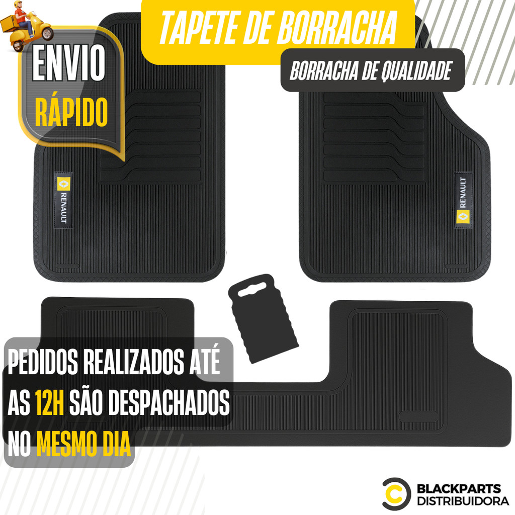 Kit Jogo Tapete Renault Borracha Personalizado Automotivo Impermeável Carro Antiderrapante em Oferta na Shopee