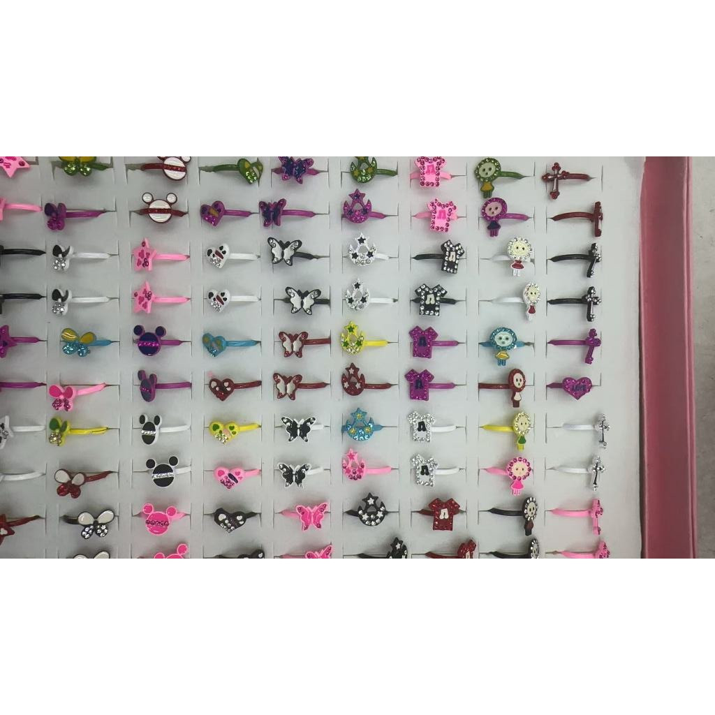 Kit 20 anel Infantil Menina Ajustável Sortidos anel frutas animais flores anel para criança