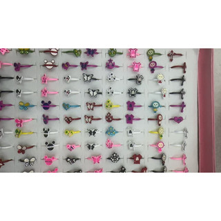 Kit 20 anel Infantil Menina Ajustável Sortidos anel frutas animais flores anel para criança