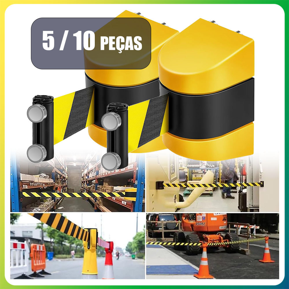 Kit 5/10 Barreira retrátil montada na parede barreira de segurança controle multidões barreira isolamento de multidões