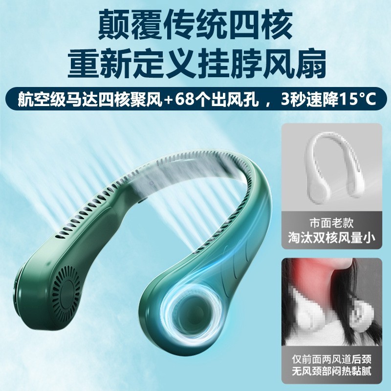 Novo ventilador portátil para pendurar no pescoço, mini ventilador USB, ventilador portátil recarregável para uso extern