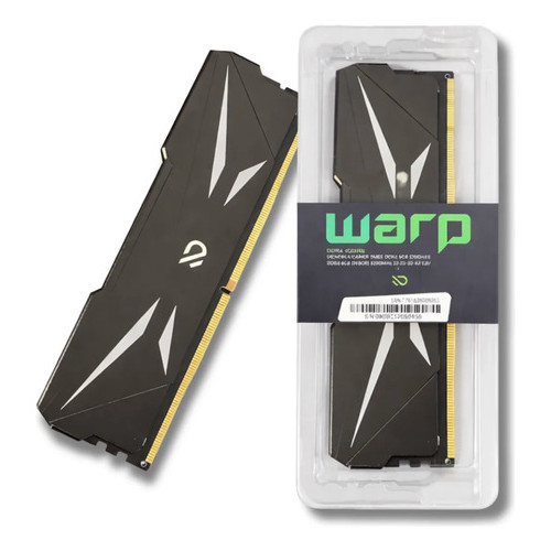 Memória RAM Gamer Para Desktop DDR4, 8GB, 3200MHz, Duex WARP, Com Dissipador, CL18, Preto - DXPC4-8GB3200
