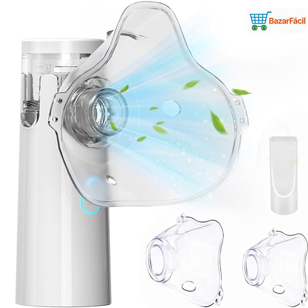 Inalador Portátil para Nebulização, Adulto e Infantil, Funcionamento Silencioso