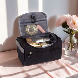 Bolsa necessaire à prova d'água para viagem organiza maquiagem e produtos de higiene