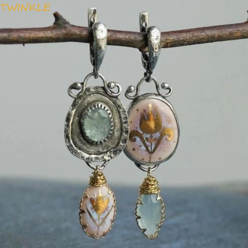 Brincos Boêmios Retrô TWINKLEO , Elegantes Pendurados Em Liga De Tulipa Estilo Hipérbole Vintage