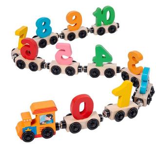 Trem de Madeira Pedagógico Números Brinquedo Educativo Montessori Encaixe Infantil