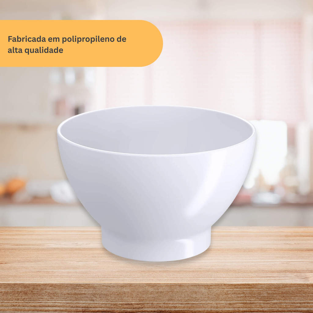 Kit 4 Cumbuca Coza Cozy 750ml Branco Potes Cozinha Bowls Plástico Para Sobremesa Caldos Petiscos — imagem 2 de 2