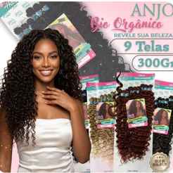 Cabelo Cacheado FIBRA PROTEINA modelo ANJO 75CM YANHAIR 9TELAS