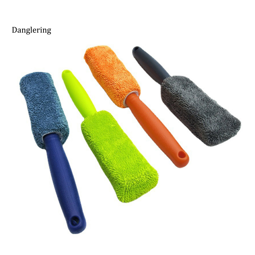 Dirt and Dust Removal Brush Tire Microfiber with Long Handle – Soft Bristles Car Wheel Cleaner Scratch-free Auto Detai