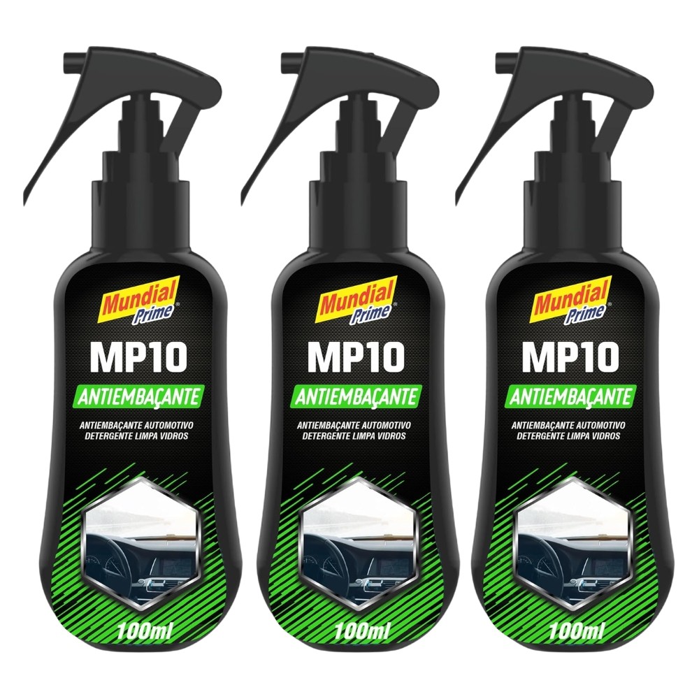 Kit 3 Antiembaçante Automotivo Spray MP10 100ml Limpa Vidros