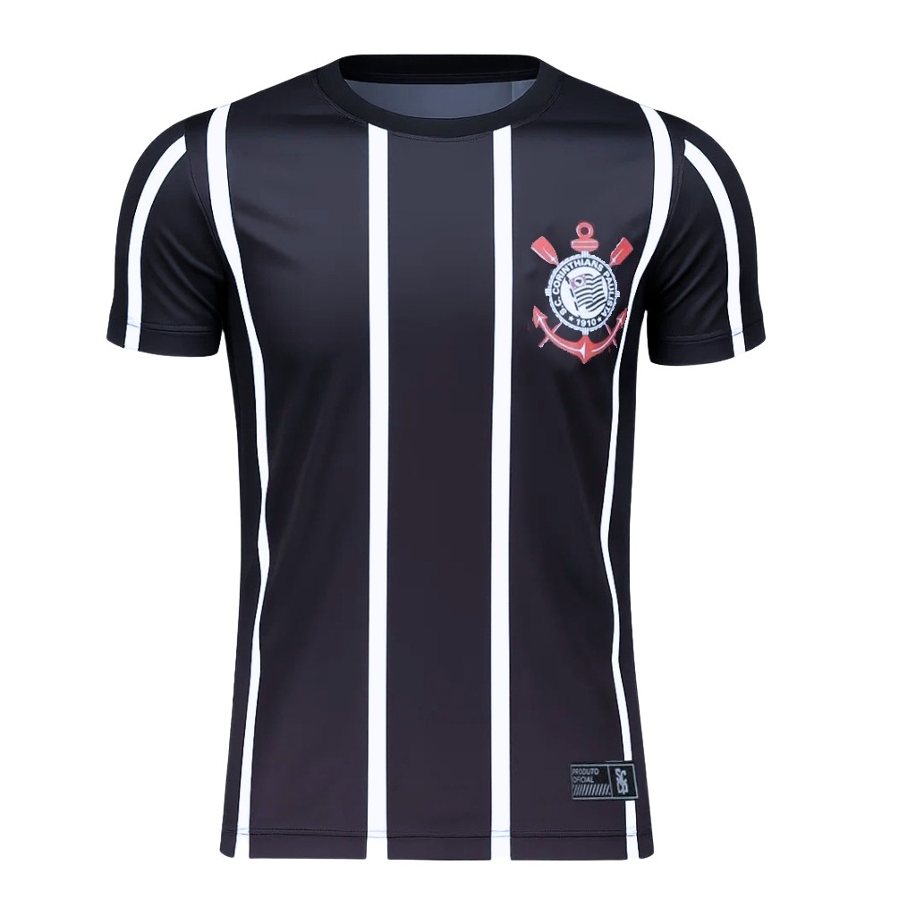Camisa Corinthians Infantil Listra Dry Preto Licienciado