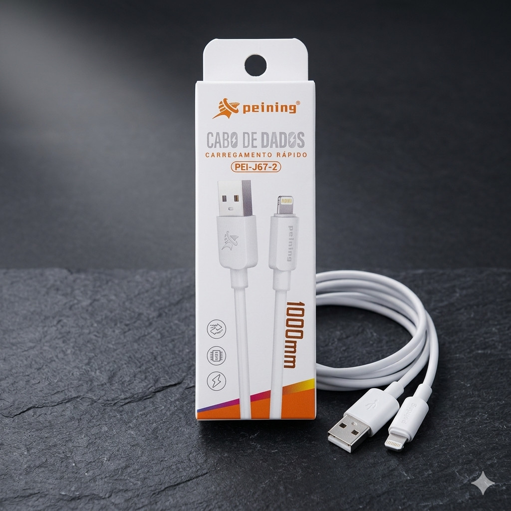 Cabo Carregador Turbo Rápido Reforçado Cabo de Dados iOS 1m Resistente usb celular iPhone