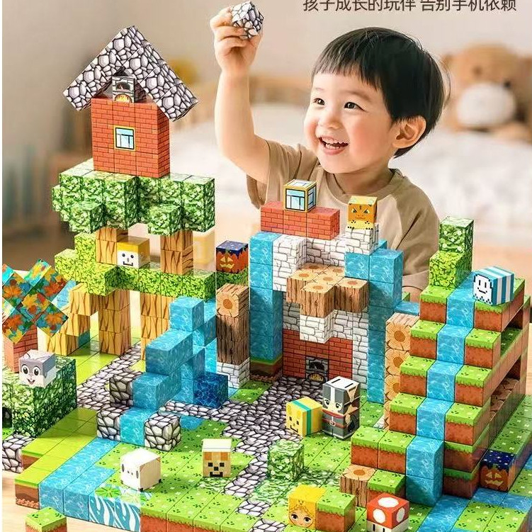 100/192 Blocos Magnéticos de Montar para Crianças Brinquedo Educativo Criatividade