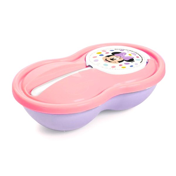 Pote de Papinha da Minnie com Colher Prato Infantil 320ml