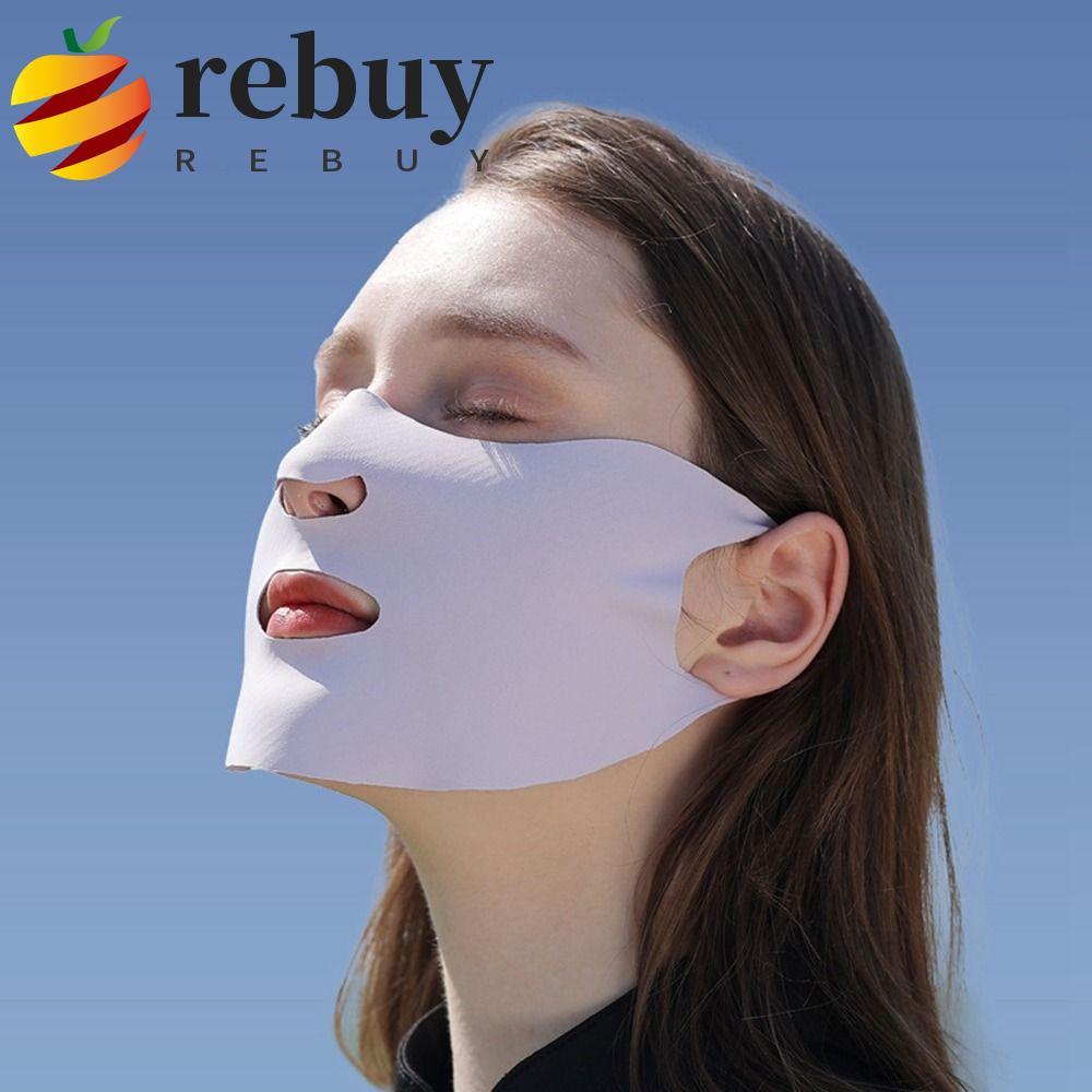 REBUY1 Protetor Solar Máscara Lenços Faciais De Golfe Lenço De Seda Proteção UV Para Mulheres Caminhadas Ao Ar Livre Véu