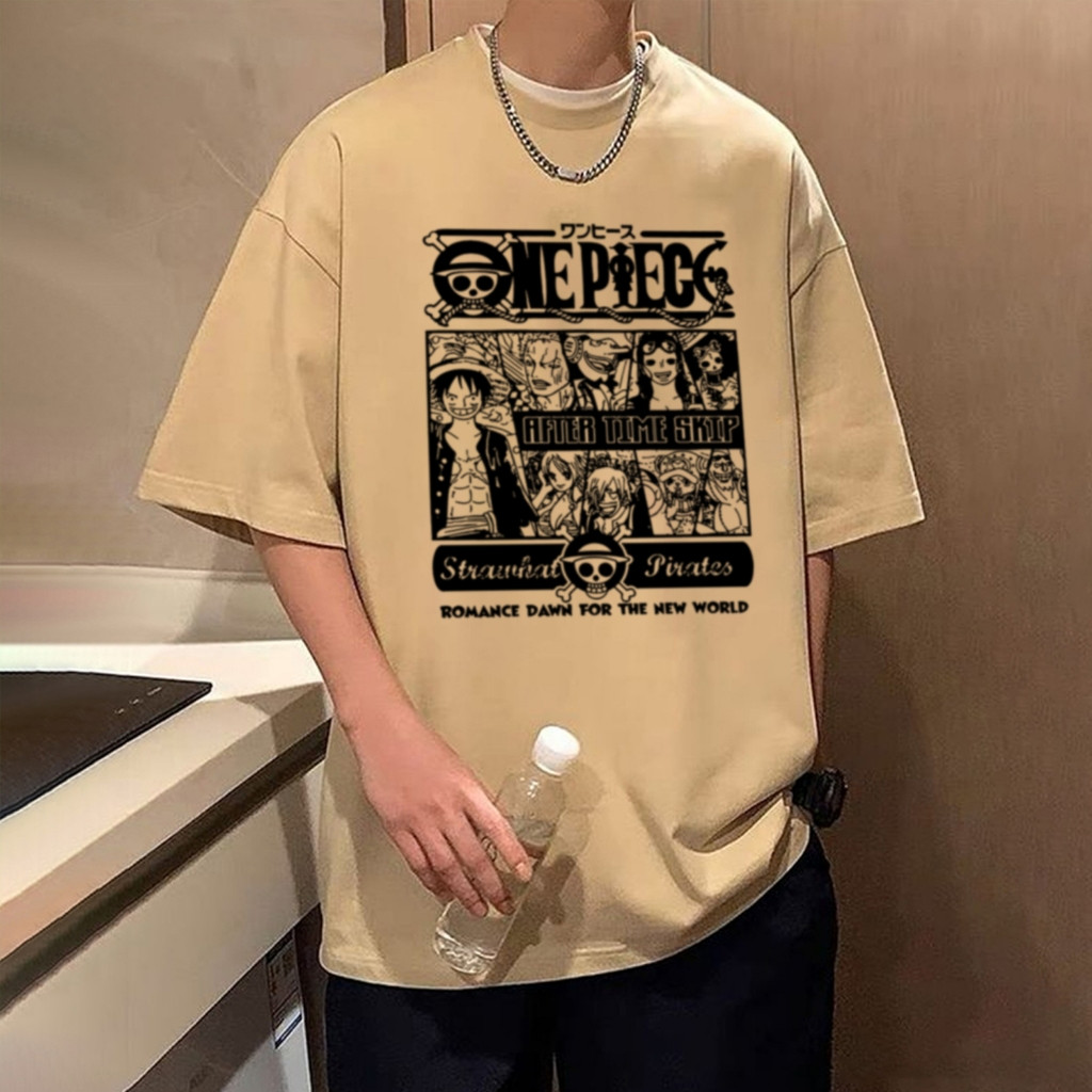 [Camiseta Premium em Algodão Puro]VU Camisa camiseta básica streetwear "One Piece After Time Skip"
