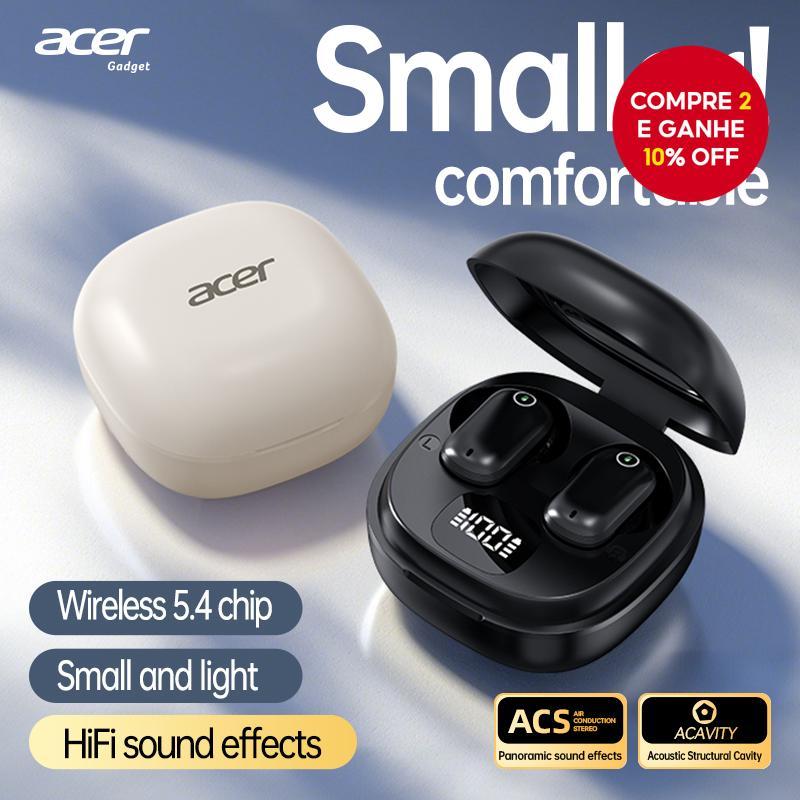  Acer OHR501 Fones de Ouvido Sem Fio Intra-Auriculares com Qualidade Sonora HIFI, Bateria de Longa Duração, Confortáveis