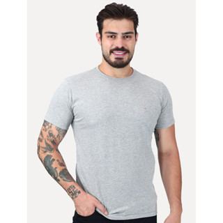 Camiseta Aramis Masculina Basic Lisa Light Logo Cinza Mescla em Oferta na Shopee
