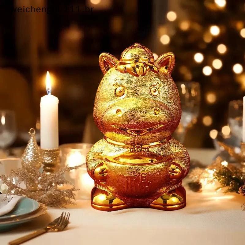# weicheng Ornamento De Cavalo Criativo Luy Lingote De Estátua De Casa Tradicional Pode Ser Girado Decoração Mesa De Esc