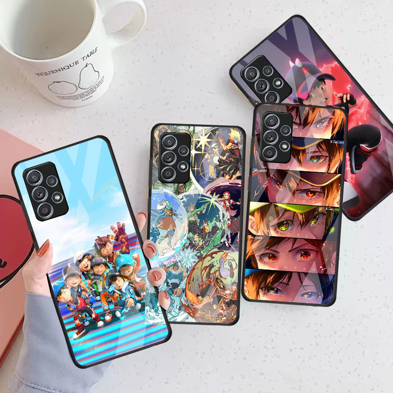BoBoiBoy 02 Capa De Telefone De Vidro Para Samsung Galaxy A16 A15 A25 A35 A55 A53 A54 A34 A14 A32 A52 4G 5G A56 A54